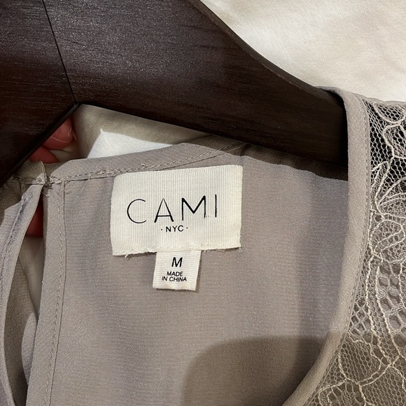 Cami NYC grey silk blouse with lace - Picture 4 of 4